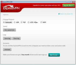 ExpressVPN Options Page